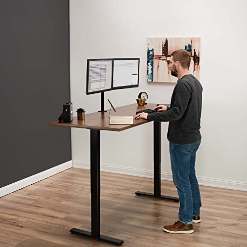 VIVO Electric Stand Up Desk Frame Workstation, Single Motor Ergonomic Standing Height Adjustable Base with Simple Controller, Black, DESK-V100EB