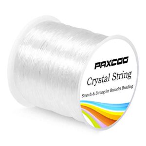 paxcoo 0.8mm elastic string, stretchy bracelet string crystal string bead cord for bracelet, beading and jewelry making (120m)