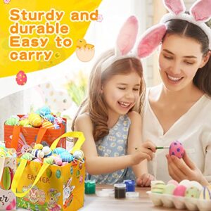 Mixweer 36 Pcs Easter Gift Bags with Handles 7.9 x 7.9 x 5.9 Inches Easter Egg Hunt Candy Bags Reusable Easter Party Treat Goodie Bags for Easter Party Favors, Easter Egg Hunt