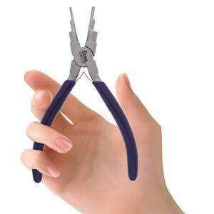 The Beadsmith Wire Bending Pliers - Consistently make up to 6 size loops & jump rings, 2-9mm - 5.75" long (160mm) - Polished Steel Head, Comfort Grip Handle, Tool for Jewelry Making