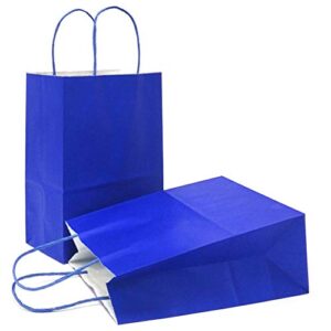 AZOWA Gift Bags Small Kraft Paper Bags with Handles (5 x 3.1 x 8.2 in, Royal Blue, 12 Pcs)