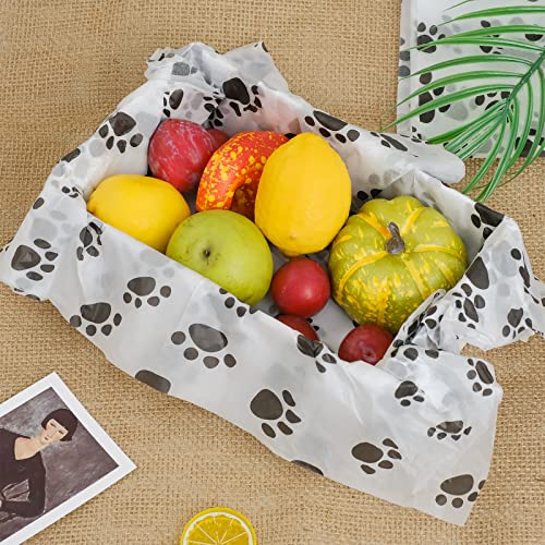 100 Sheets Paper Puppy Paws Gift Wrap Tissue for Gift Bags Wrapping Paper Rustic Art Holiday Wrapping Paper (Dog Paw)