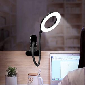 Cyezcor Clip on Light Reading Lights， 48 LED USB Book Clamp Light , with 3 Color Modes 5 Brightness ,Eye Protection Desk Lamp, 360 ° Flexible Gooseneck Bed Night Light