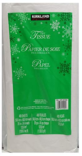 kirkland white gift tissue paper 20in x 24in 400 sheet count value pack