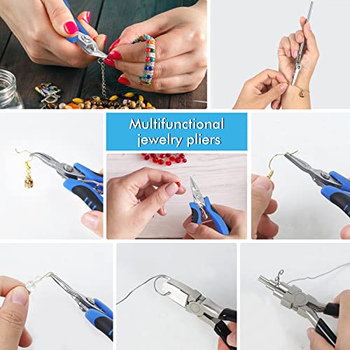 Jewelry Pliers, 16Pcs Jewelry Making Tools Kit, Micro Jewelry Pliers Set, Bracelet Tool Jewelry Helper, Tweezers Set, Mini Pliers for Jewelry Making Supplies DIY Crafting Beading Repairing