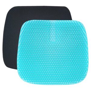 one to one gel seat cushion for office chair, super breathable honeycomb design comfort support for lower back, spine, hips, multi-use seat cushion with 1 non-slip cover