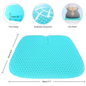 One To One Gel Seat Cushion for Office Chair, Super Breathable Honeycomb Design Comfort Support for Lower Back, Spine, Hips, Multi-Use Seat Cushion with 1 Non-Slip Cover