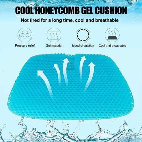 One To One Gel Seat Cushion for Office Chair, Super Breathable Honeycomb Design Comfort Support for Lower Back, Spine, Hips, Multi-Use Seat Cushion with 1 Non-Slip Cover