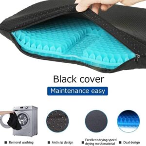 One To One Gel Seat Cushion for Office Chair, Super Breathable Honeycomb Design Comfort Support for Lower Back, Spine, Hips, Multi-Use Seat Cushion with 1 Non-Slip Cover