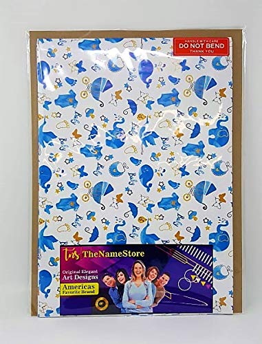 Gift Wrapping Paper 30" x 84" Sheet Vintage Style (Baby Boy)