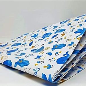 Gift Wrapping Paper 30" x 84" Sheet Vintage Style (Baby Boy)