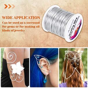 anezus 20 Gauge Jewelry Wire, Craft Wire Tarnish Resistant Copper Beading Wire for Jewelry Making Supplies and Crafting (Silver)