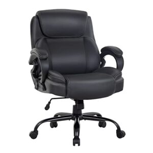 big and tall office chair 400lbs wide seat ergonomic desk chair with lumbar support arms high back pu leather executive task computer chair for back pain