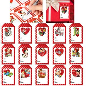 450 valentine’s day gift wrapping stickers vintage valentine gift tag stickers name tags stickers for valentine gifts package wedding anniversary diy gift crafts wedding party favor, 30 sheet