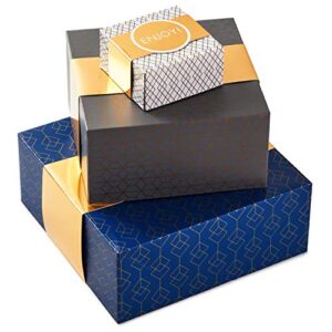 hallmark gift boxes with wrap bands, assorted sizes (3-pack: white, gray, navy) for weddings, graduations, bridal showers, father’s day