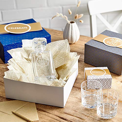 Hallmark Gift Boxes with Wrap Bands, Assorted Sizes (3-Pack: White, Gray, Navy) for Weddings, Graduations, Bridal Showers, Father's Day