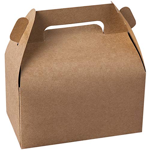 25-Pack Gable Brown Candy Treat Boxes,Small Goodie Gift Boxes for Wedding and Birthday Party Favors Box 6.2 x 3.5 x 3.5 inch