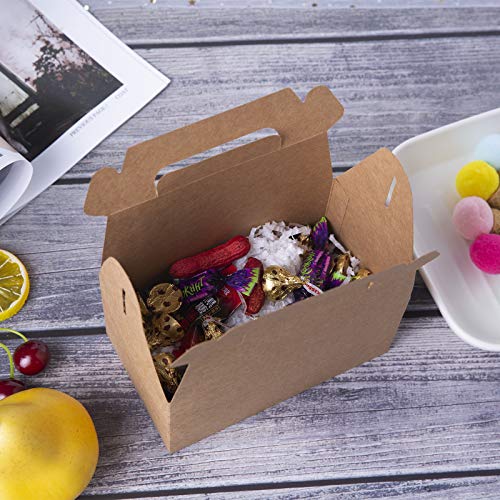 25-Pack Gable Brown Candy Treat Boxes,Small Goodie Gift Boxes for Wedding and Birthday Party Favors Box 6.2 x 3.5 x 3.5 inch
