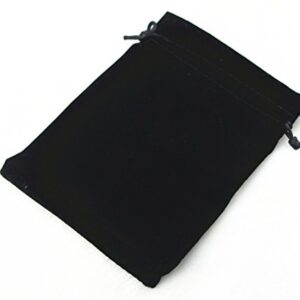 Pack of 25 Velvet Gift Bags Drawstring Jewelry Pouches Candy Bags Wedding Favors (6" X 4", Black)