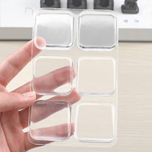 6 pcs door stopper wall protector, transparent square door knob wall shield, soft rubber door handle bumper with strong self adhesive, thickened door bumpers for walls (4 cm/square, clear)
