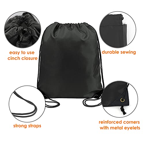 BeeGreen Black Drawstring Backpack Bulk 20 Pack, String Backpack for Party Gym Sport Trip,Cinch Sack with String, DIY Drawstring Bags for Kids Women and Men