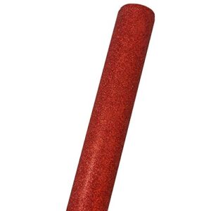 JAM Paper Gift Wrap - Glitter Wrapping Paper - 25 Sq Ft - Red Glitter - Roll Sold Individually