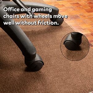 XFasten Chair Mat Office Protector for Hardwood Floors, Brown 56”x36”, 1/6” Thick Premium Low Pile Floor Protector Mat Desk Rug | Wood and Tile Protection Mat for Office Home Rolling Chair Rug