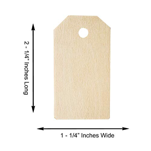 Blank Wooden Gift Tags Labels 2-1/4" x 1-1/4" for Present Party Bags, Wine Bottles, Arts & Crafts, Home Decoration (50 Tags)