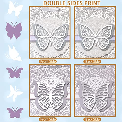 RUIFYRAY 12.6" Large Butterfly Gift Bag 2 Pack, with Handle and Tissue Paper, for Anniversary/Valentines Day/Birthday Party/Bridal Shower Decoration/Wedding Favors/Christmas Holiday & New Year Gift