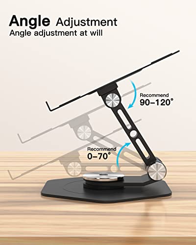 SOJUNER Swivel Adjustable Laptop Stand, 360° Rotating of Aluminum Laptop Stand for Desk, Laptop Riser with Mechanical Sound, Laptop Computer Stand Compatible with 10-16 inch Laptop, Gray