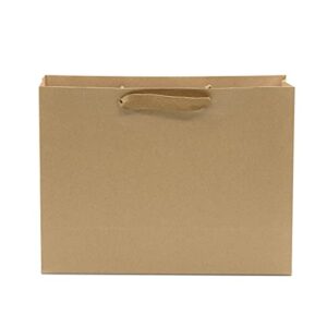 Brown Gift Bags with Handles - 16x6x12 Inch 25 Pack Designer Shopping Bags in Bulk, Large Gift Wrap with Fabric Handles for Boutiques, Small Business, Retail Stores, Merchandise, Birthday Parties