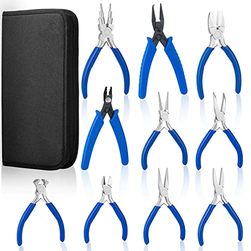 Jewelry Pliers, Shynek Set of 10 Professional Jewelry Making Pliers Tools Craft Pliers Set Wire Wrapping Tools for Jewelry Making Supplies