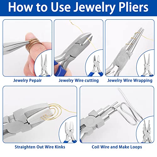 Jewelry Pliers, Shynek Set of 10 Professional Jewelry Making Pliers Tools Craft Pliers Set Wire Wrapping Tools for Jewelry Making Supplies