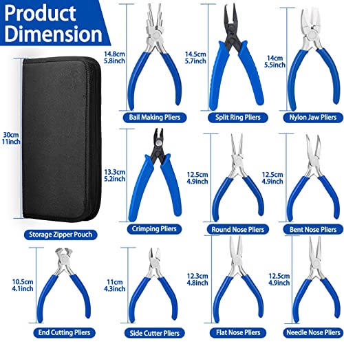 Jewelry Pliers, Shynek Set of 10 Professional Jewelry Making Pliers Tools Craft Pliers Set Wire Wrapping Tools for Jewelry Making Supplies