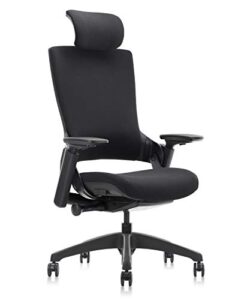 clatina ergonomic high swivel executive chair with adjustable height head 3d arm rest lumbar support and upholstered back for home office black