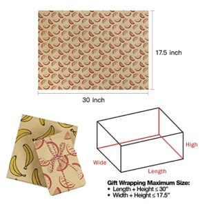 Packanewly Kraft Wrapping Paper Sheet - 6 Sheets Summer Design Reversible Gift Brown Wrap Paper - 17.5 x 30 inches per Sheet