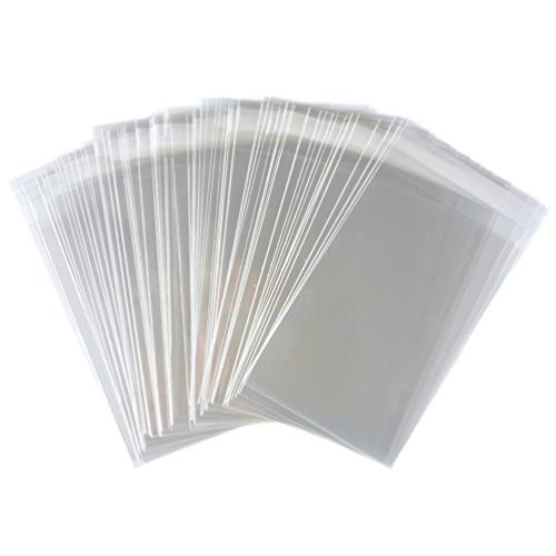 FUNNYARD Self Adhesive Bag 100 PCS 4 x 6 Inch Clear Resealable Cellophane Bags Party Favor Self Sealing Treat Bags for Cookie Bakery Soap