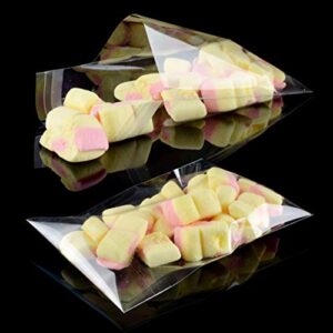 FUNNYARD Self Adhesive Bag 100 PCS 4 x 6 Inch Clear Resealable Cellophane Bags Party Favor Self Sealing Treat Bags for Cookie Bakery Soap