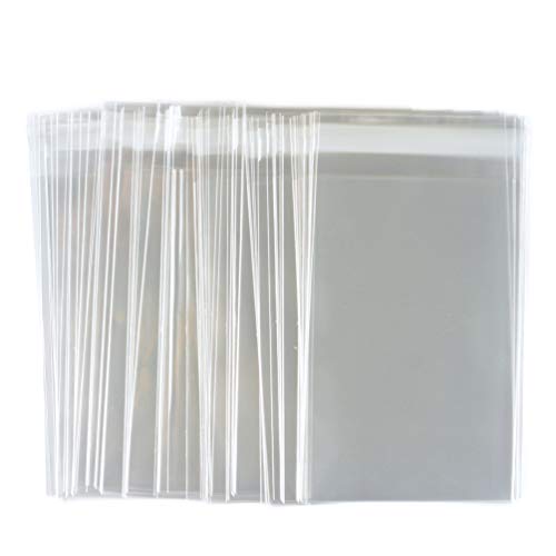 FUNNYARD Self Adhesive Bag 100 PCS 4 x 6 Inch Clear Resealable Cellophane Bags Party Favor Self Sealing Treat Bags for Cookie Bakery Soap