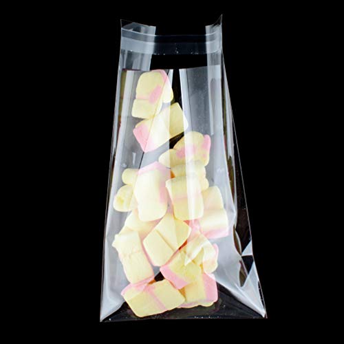 FUNNYARD Self Adhesive Bag 100 PCS 4 x 6 Inch Clear Resealable Cellophane Bags Party Favor Self Sealing Treat Bags for Cookie Bakery Soap