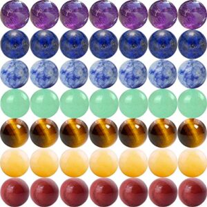 7 chakra natural stone beads mixed 100pcs 8mm round genuine real stone beading loose gemstone amethyse color diy smooth beads for bracelet necklace earrings jewelry making (7 chakra stone, 8mm)