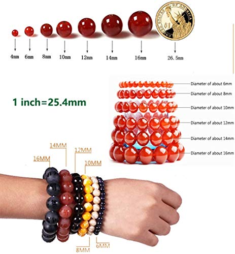 GangGangHao 960pcs Natural Stone Beads Crystals Round Genuine Real Stone Beading Loose DIY Gemstone for Bracelet Jewelry Making(6mm,24 Color)