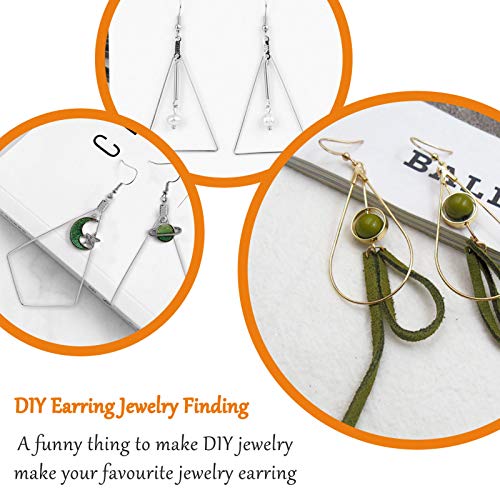 120Pcs Beading Hoop Earrings for Jewelry Making,Triangle Beading Earrings Hoop Bulk Jewelry Making Beading Supplies Teardrop Rhombus Geometric Earring Hoop for DIY Craft Earring Hoops(Gold K /White K)