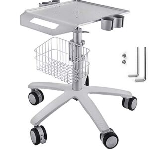 vevor medical cart mobile trolley cart with wheels 29.5″-41.3″ height adjustable stainless steel dental cart rolling desktop lab cart with 16.5″× 15.7″ large tabletop