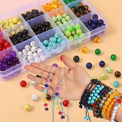 Beads for Jewelry Making Bulk ,Crystal Beads Bracelet Making kit Mixed 300pcs Healing Bead Rock Loose Nature Stone Gemstone for DIY Bracelet Necklace Essential Oil