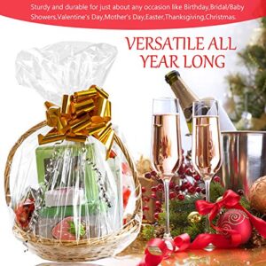 Shrink Wrap Bags for Gift Baskets, 24x30 inches Clear PVC Heat Gift Basket Shrink Bags 5Pack