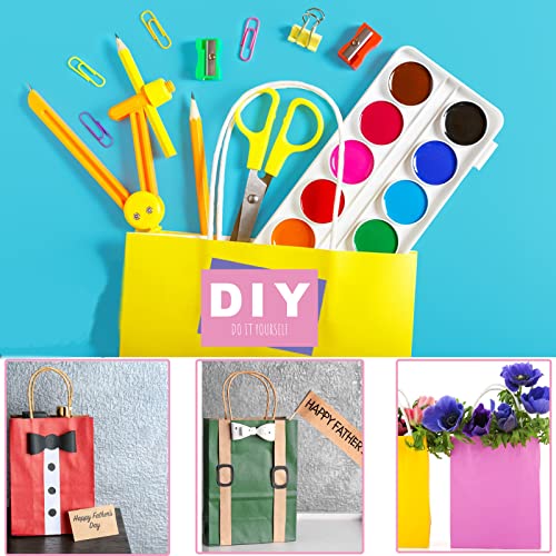 Sulawskys Kraft Paper Party Favor Gift Bags 24PCS 8 Colors Rainbow Kraft Goodie Bags Bulk with Handles for Kids DIY Birthday Party Small Gift Wedding