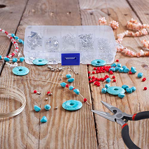 PP OPOUNT Jewelry Findings Set Jewelry Making Kit Jewelry Findings Starter Kit Jewelry Beading Making and Repair Tools Kit Pliers Silver Beads Wire Starter Tool