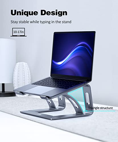 AOEVI Laptop Stand for Desk Ergonomic Computer Stand Detachable Laptop Riser Compatible with 10-17" Laptops Grey