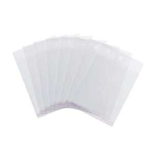 ph pandahall 400 pcs 3.5 x 3.3 inch clear plastic bags, resealable adhesive cello/cellophane treat bags self sealing opp bags for bakery soap cookies gifts, 1.3 mil